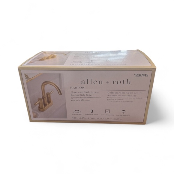 Allen + Roth Other - Allen + Roth HARLOW Centerset Bath Faucet - BRUSHED GOLD FINISH